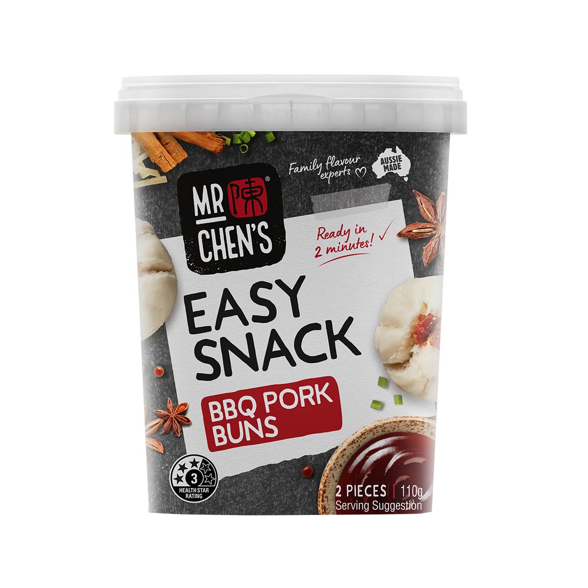 BBQ Pork Buns Easy Snack Pack 110g