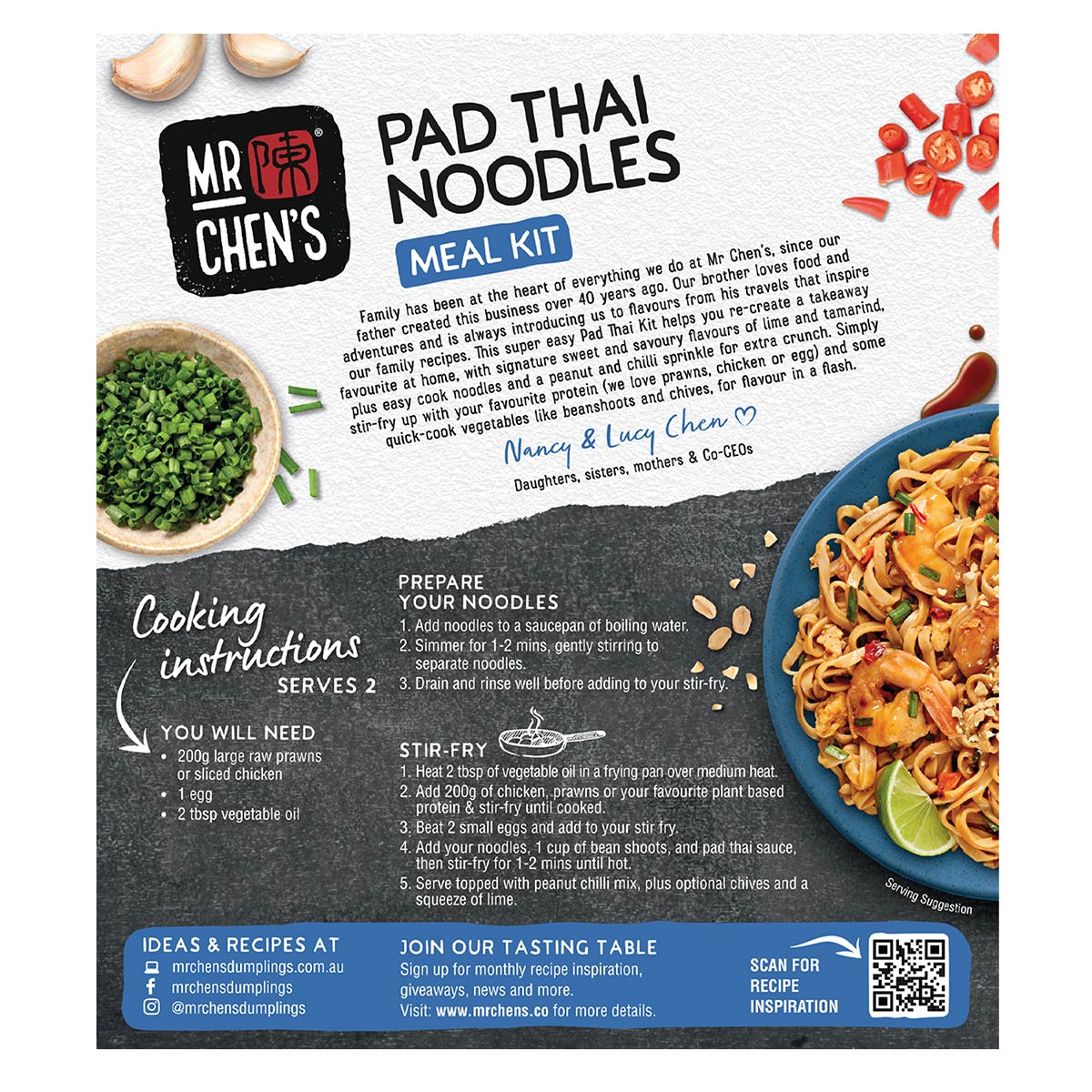 Pad Thai Noodle Kit 324g Mr. Chen's Dumplings