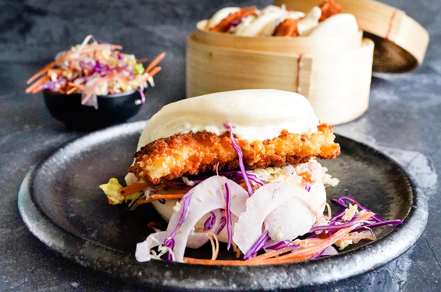 Crumbed Chicken Bao Buns