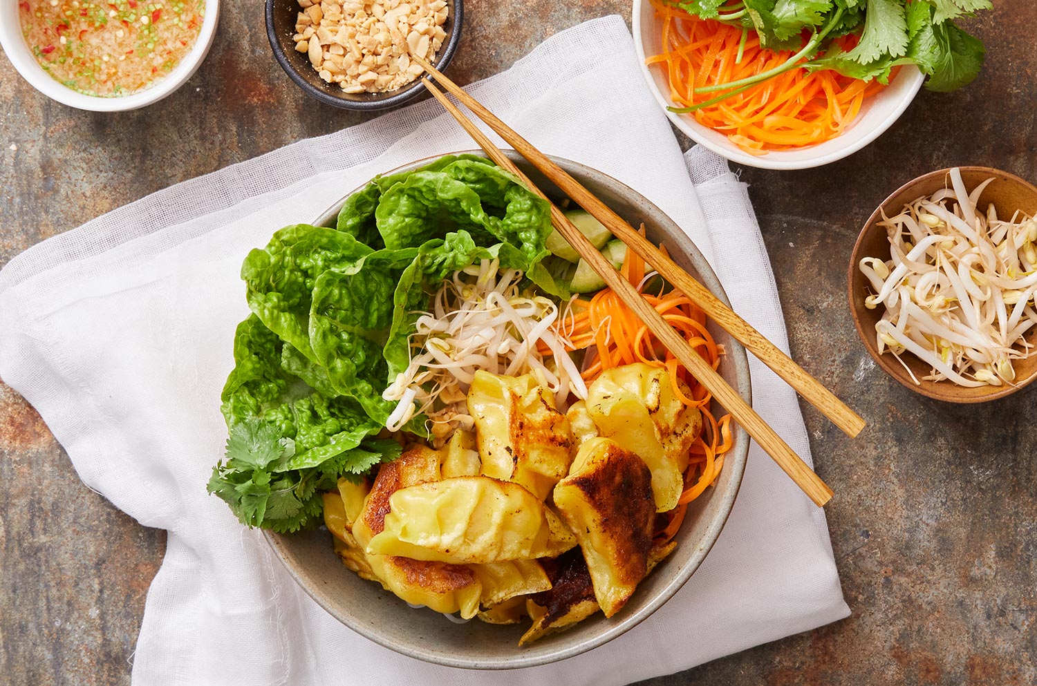 Ginger Prawn Dumpling Bun Cha