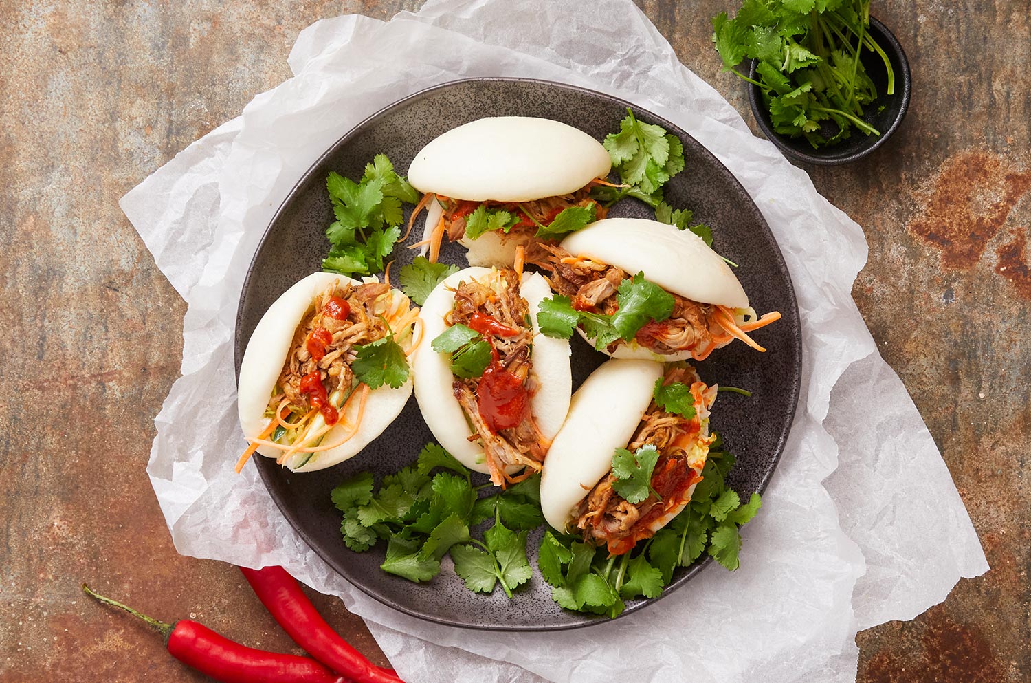 Hoisin & Ginger Pulled Pork Bao Buns