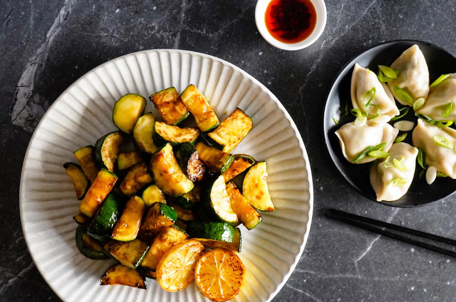 Honey Soy Roasted Zucchini