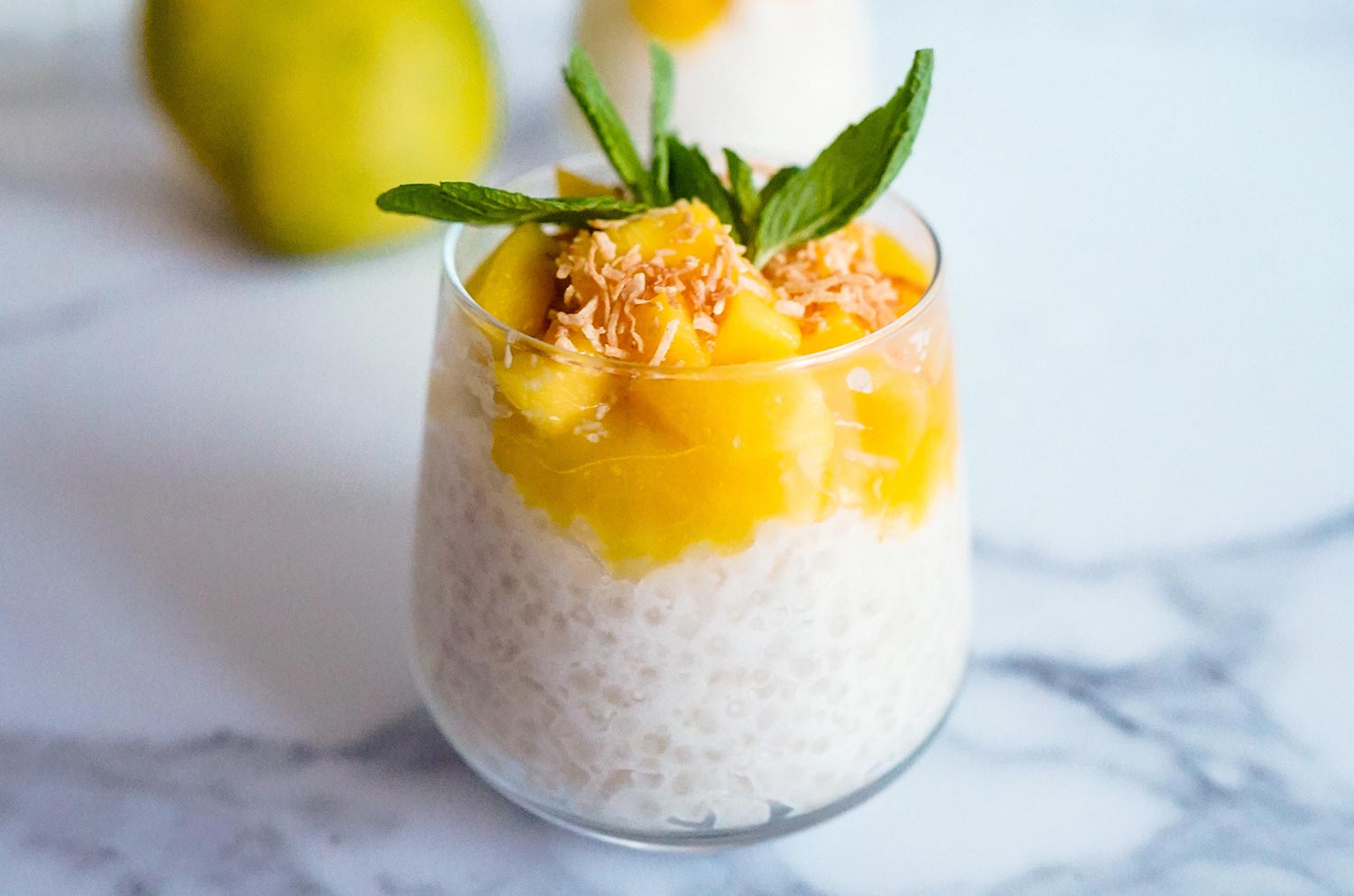 Sago Pudding with Coconut & Mango