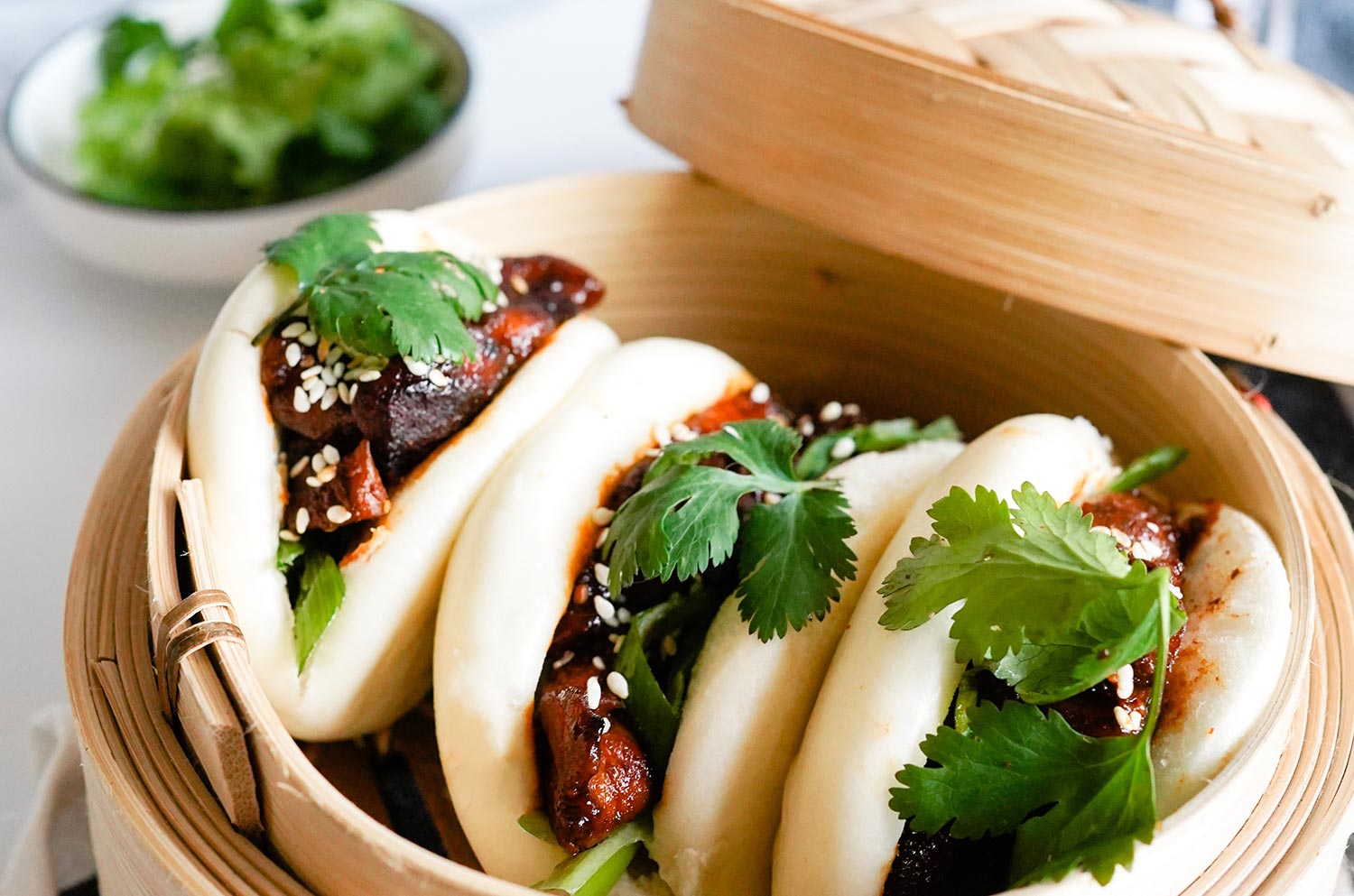 Sticky Chicken Bao Buns