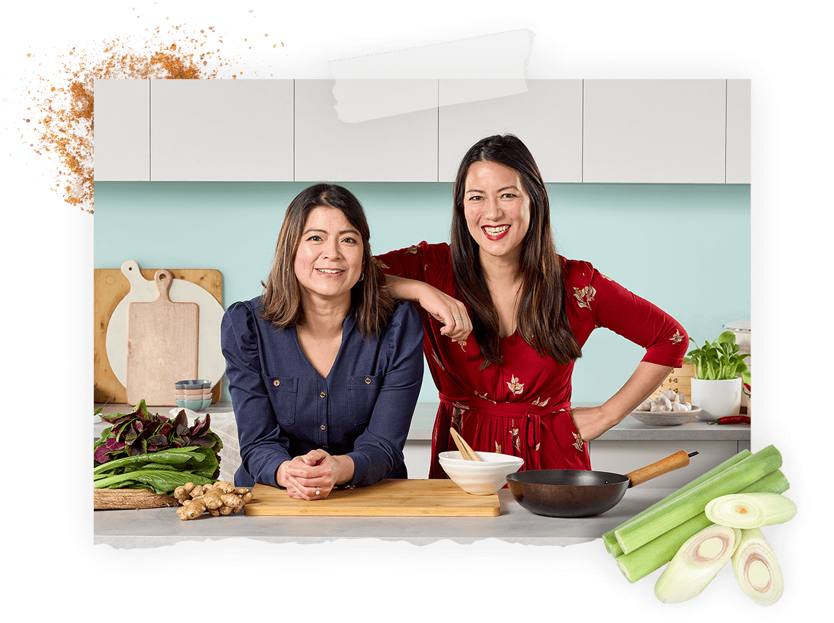 Nancy and Lucy Chen in the kitchen