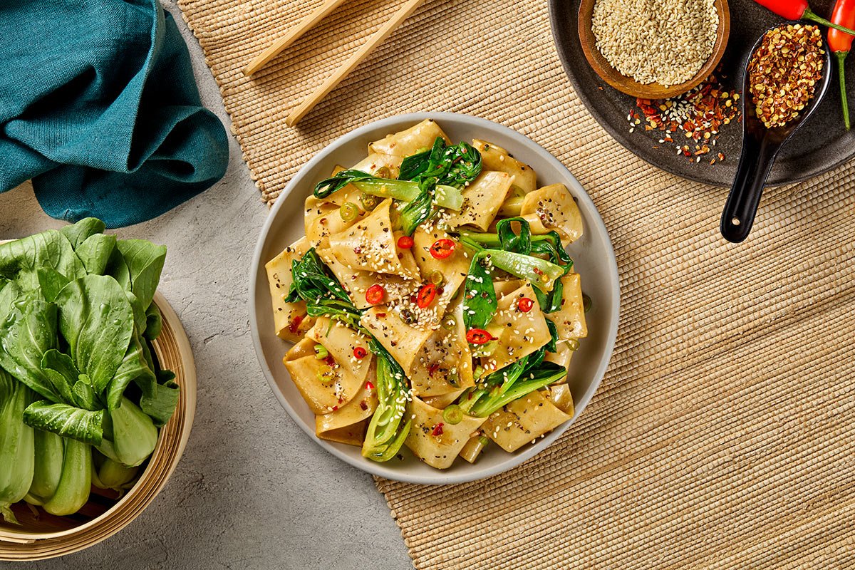 Bowl of Extra Wide Hand-pulled style Biang Biang Noodles